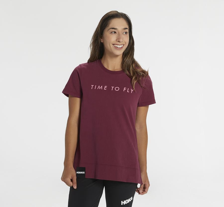 Hoka Womens Tee NZ - Hoka Brand Brown (BZP387251)